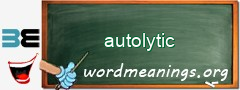 WordMeaning blackboard for autolytic